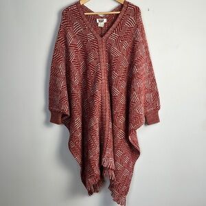 Vintage RODIER Paris Wool Blend Poncho Sweater Chunky Substantial Oversized OS